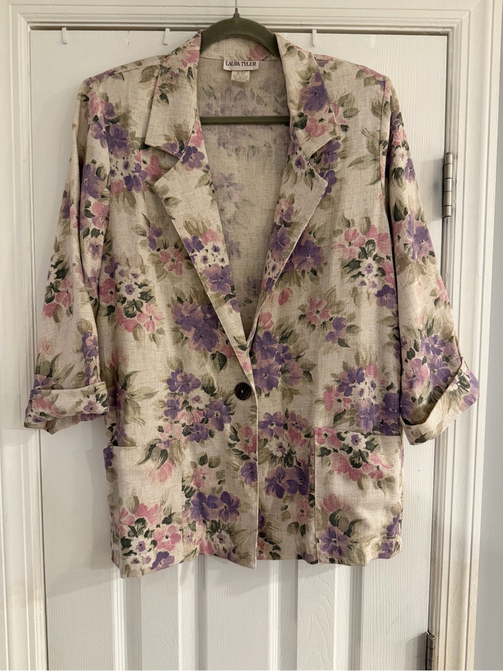Vintage 1990’s Laura Tyler Linen Blend Floral Blazer